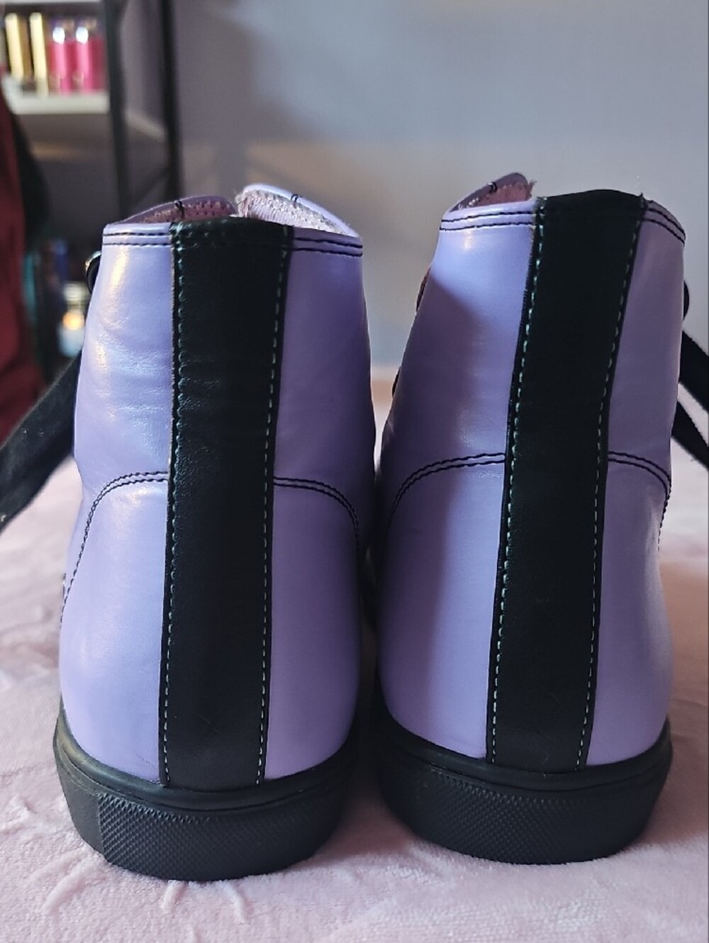 Lavender High-Top Sneakers with Mint Toe and Pink Accents - STRANGE CVLT - Picture 4 of 14